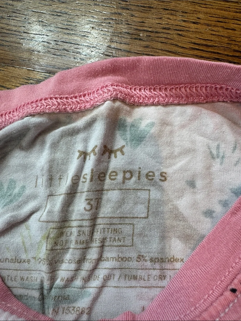 Little Sleepies Pink Dinosaur Pajama Set with Multicolor Dinosaurs